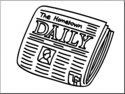 Clip Art: Basic Words: Newspaper (coloring page) I abcteach ...