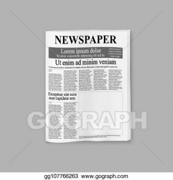 Vector Clipart - Realistic newspaper or magazine. Vector ...