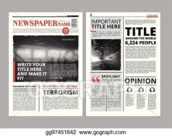Vector Art - Newspaper front page with several columns and ...