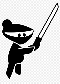 Ninja Samurai Sword - Ninja Clipart Black And White, HD Png ...
