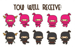 Ninja clipart, kawaii ninja clipart, ninja clip art, ninja ...
