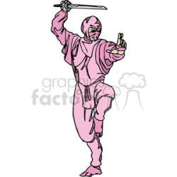 pink ninja clip-art clipart. Royalty-free clipart # 384692
