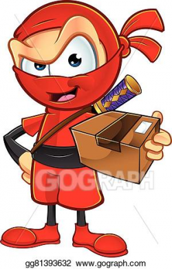 EPS Illustration - Sneaky red ninja character. Vector ...