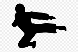 Flying Kicking Ninja Silhouette Small Acorn - Ninja Flying ...