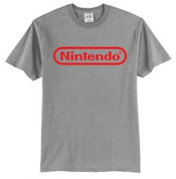 Details about Nintendo Logo T-Shirt Short Sleeve Video Games Gaming Classic  Vintage Retro 80\'s