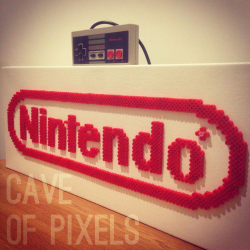 Nintendo logo pixel bead art | Pixel beads, Hama beads mario ...
