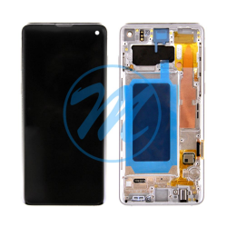 Samsung S10 (with Frame) Replacement Part - White (No Logo)