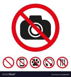 No camera sign on white background