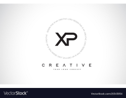Xp x p logo design with black and white creative