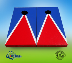 Three Color Triangle Cornhole Set With No Logo Design Builder