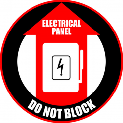 Electrical Panel Do Not Block red/black Sign