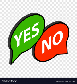Speech bubble yes no isometric icon