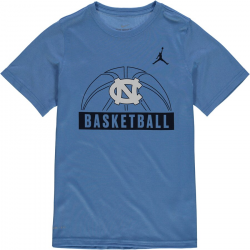 Youth Jordan Brand Carolina Blue North Carolina Tar Heels Basketball and  Logo Performance T-Shirt