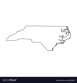 North carolina state of usa - solid black outline vector image