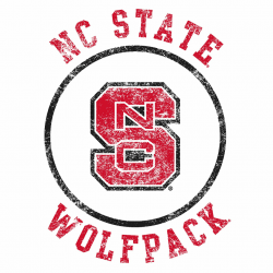 North Carolina State University Wolfpack Distressed Circle Logo Youth Short  Sleeve T Shirt - White
