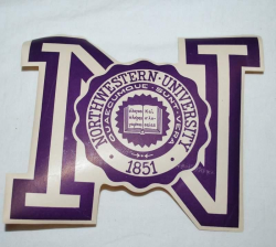 Vintage Northwestern University Decal Luggage Trunk Tag ...