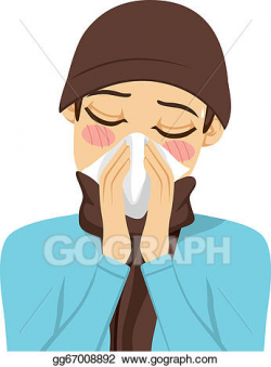 EPS Illustration - Man blowing nose. Vector Clipart ...