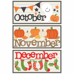 October November December Titles SVG scrapbook cut file cute clipart ...