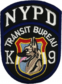 NEW YORK CITY POLICE DEPARTMENT SHOULDER PATCH: Transit Bureau K-9