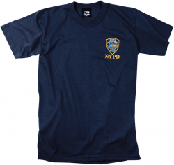 Navy Blue Design Officially Licensed Embroidered NYPD Graphic T-Shirt