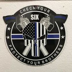 Details about LAPD NYPD POLICE PUNISHER THIN BLUE LINE 12” DIAMETER  PORCELAIN SIGN GASOLINE