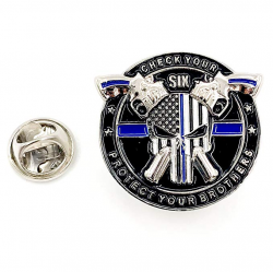 Police Pin - Punisher Thin Blue Line Thin Blue Line Blue Lives Matter Law  Enforcement Officers Military Police NYPD Lapel Pin