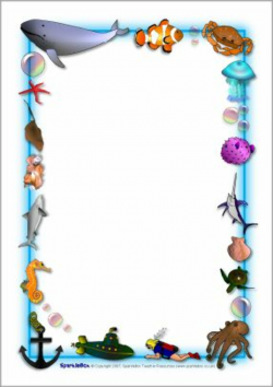 SB3881 Ocean-Themed A4 Page Borders | Bordas da página ...