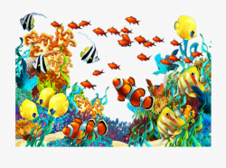 Ftestickers Ocean Oceanlife - Coral Reef Drawing #196946 ...