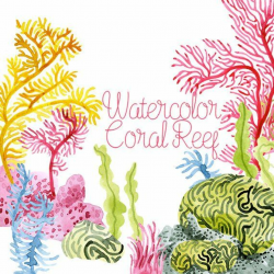 Watercolor Coral Reef, Corals Clip Art, Coral Reef Clipart ...