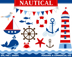 Nautical Clipart Clip Art Anchor Whale Sailing Ocean ...