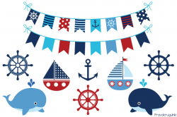 Boy nautical clipart set, Sailing boats clip art, Ocean sea ...