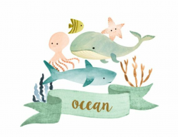 Ocean clipart, sea clipart,watercolor ocean clipart, ocean ...