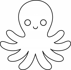 Octopus Outline - Cliparts.co | Rainbow fish template, Fish ...