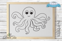 Octopus Outline SVG Squid Clipart Calamari Vector Cut Files