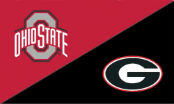 The Ohio State University and Georgia House Divided Flag