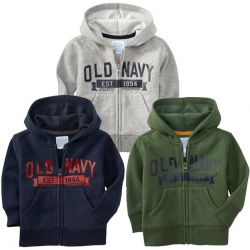 OLD NAVY logo print parka (dark blue gray, green)