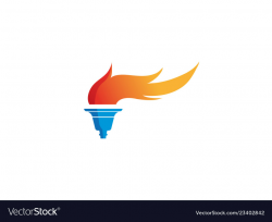 Torch flame olympic symbol fire logo design