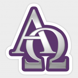 Silver Alpha and Omega Symbol