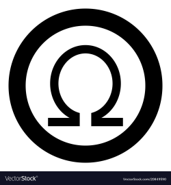 Symbol omega icon black color simple image