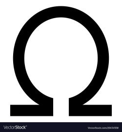 Symbol omega icon black color flat style simple