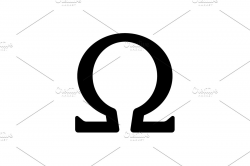 Web icon. Omega symbol black