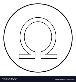 Symbol omega icon black color simple image