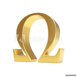 Golden Greek Omega Letter Symbol. 3d Rendering - Buy this ...