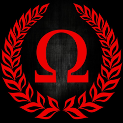 Red omega symbol Logos