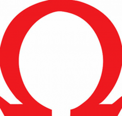 Red omega symbol Logos