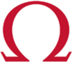 Red omega symbol Logos