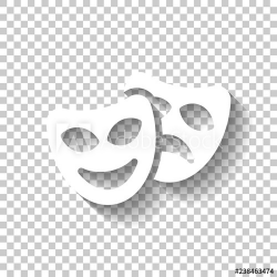 Smile and sad masks, comedy and drama theater, opposite ...