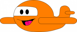 Happy Orange Airplane Clip Art at Clker.com - vector clip art online ...