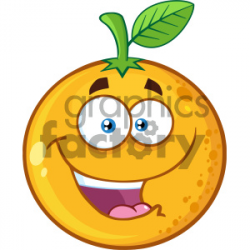 Royalty Free RF Clipart Illustration Happy Orange Fruit Cartoon Mascot  Character Vector Illustration Isolated On White Background clipart. ...
