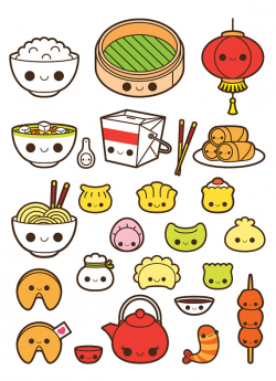 Kawaii chinese food clipart, kawaii food clipart, fortune cookie ...